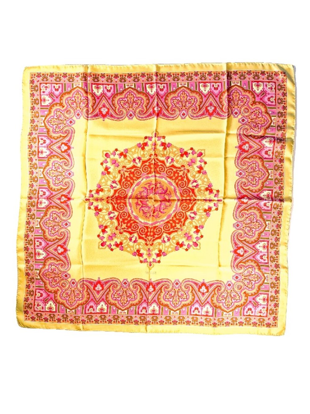 Vintage Versace Silk Scarf Medallion Paisley Print